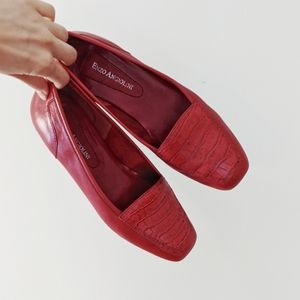 Enzo Angiolini red leather flats